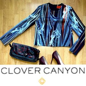 Clover Canyon rising smoke long sleeve neoprene crop top